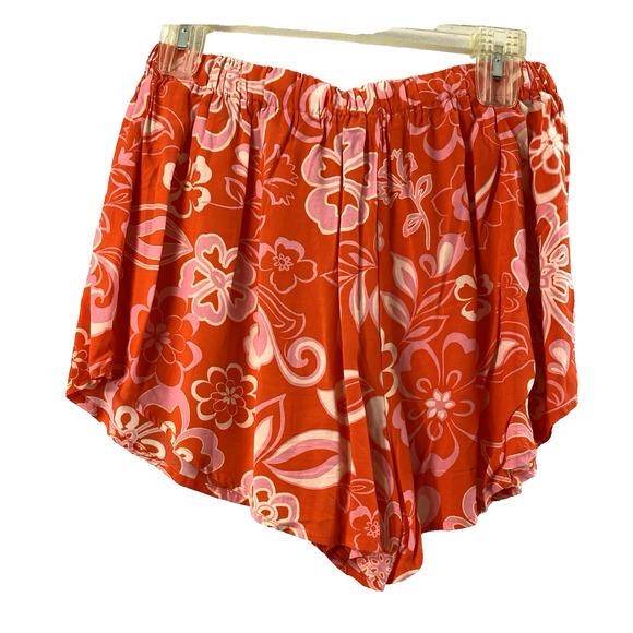 Olivaceous Shorts Outfit‎ Women Medium Orange Pink Cream  Tropical Beachcore - Picture 4 of 16